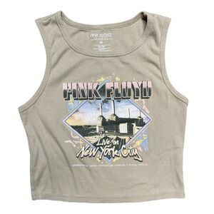 PINK FLOYD Cropped Tank Top Tan Size Medium